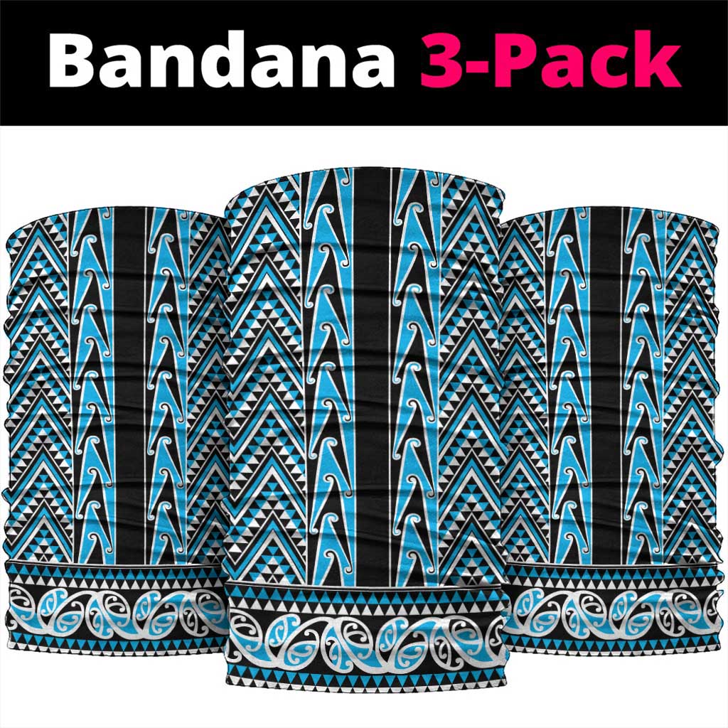 New Zealand Maori Niho Taniwha Neck Gaiter Kikorangi Mangopare and Puhoro Pattern - Aussie Hoodie