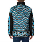 New Zealand Maori Niho Taniwha Padded Jacket Kikorangi Mangopare and Puhoro Pattern - Aussie Hoodie
