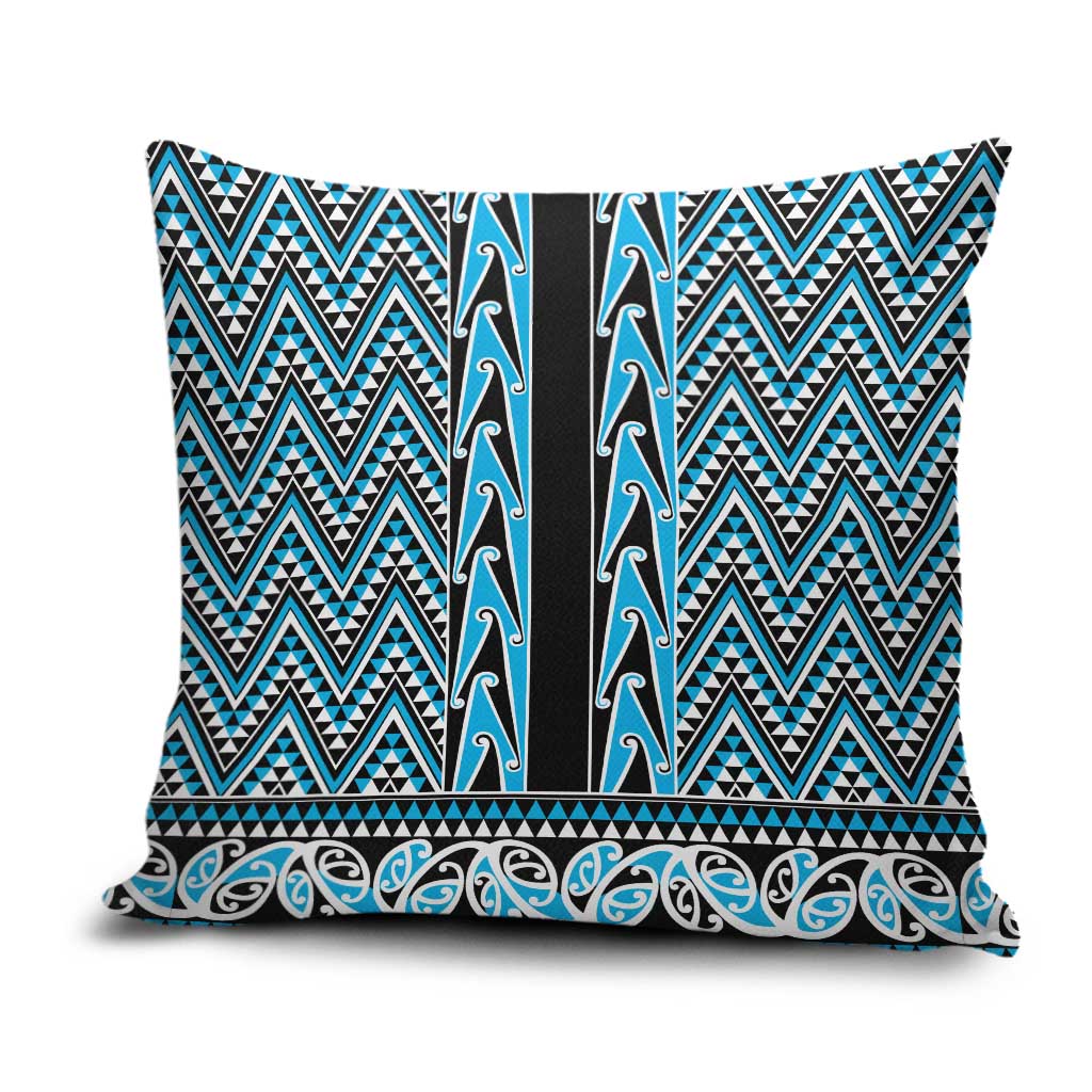 New Zealand Maori Niho Taniwha Pillow Cover Kikorangi Mangopare and Puhoro Pattern - Aussie Hoodie