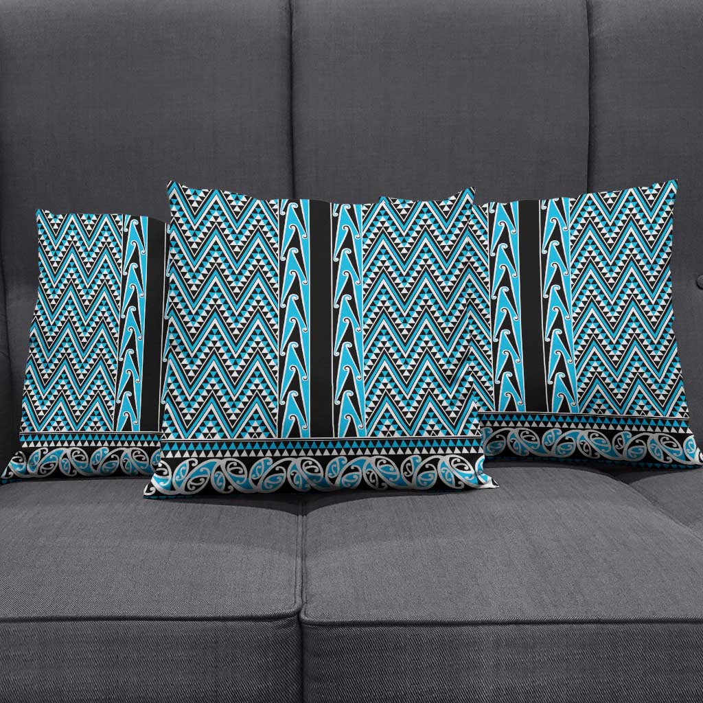 New Zealand Maori Niho Taniwha Pillow Cover Kikorangi Mangopare and Puhoro Pattern - Aussie Hoodie