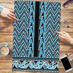 New Zealand Maori Niho Taniwha Puzzle Kikorangi Mangopare and Puhoro Pattern - Aussie Hoodie