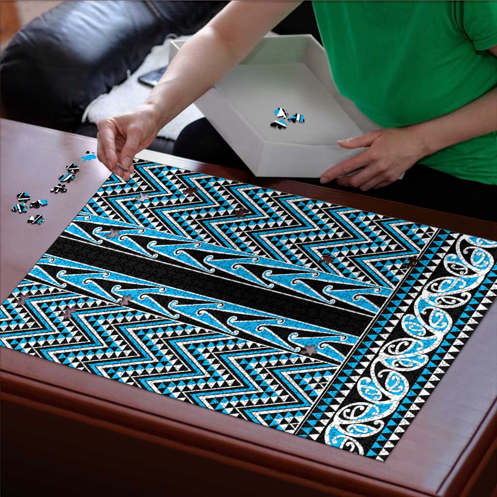 New Zealand Maori Niho Taniwha Puzzle Kikorangi Mangopare and Puhoro Pattern - Aussie Hoodie