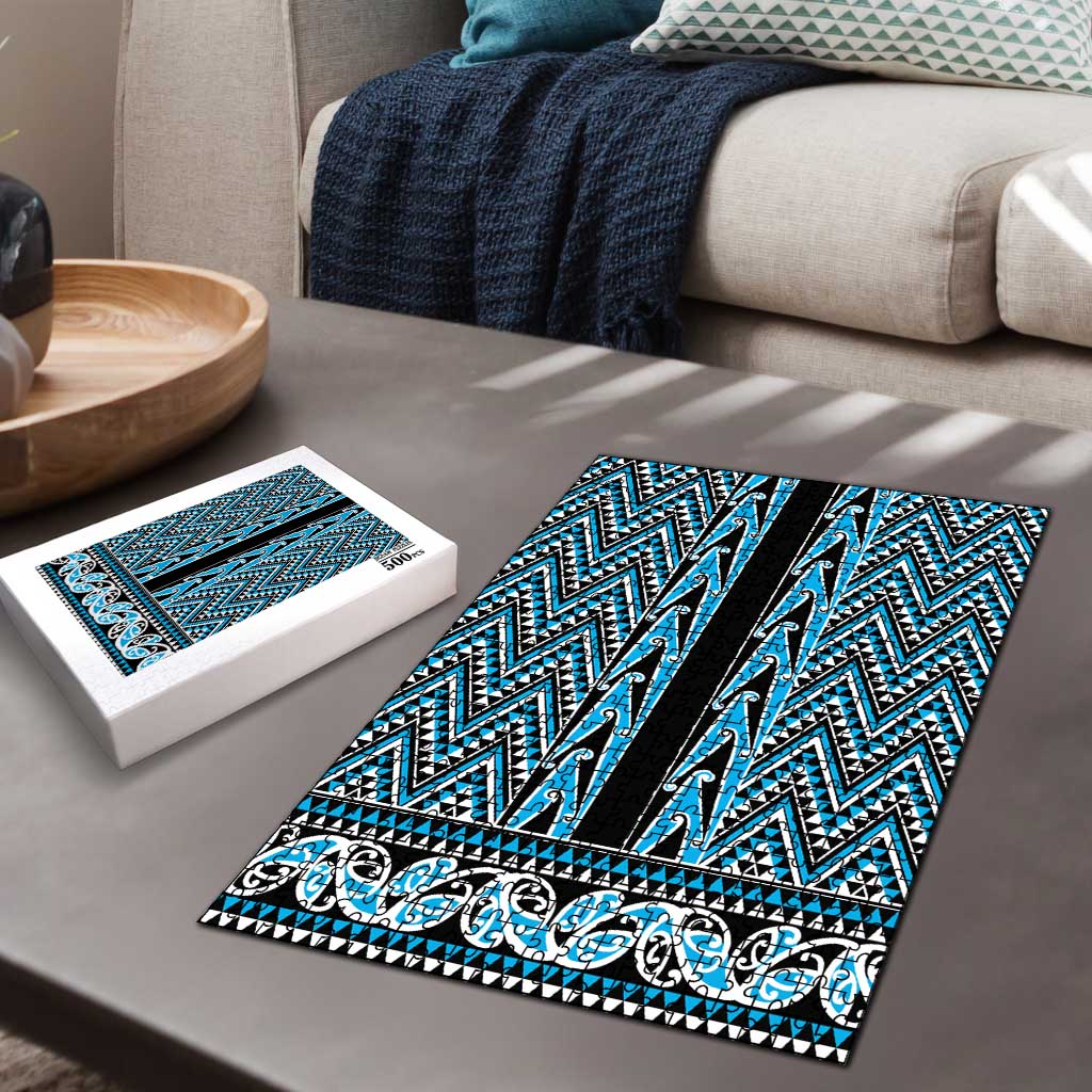 New Zealand Maori Niho Taniwha Puzzle Kikorangi Mangopare and Puhoro Pattern - Aussie Hoodie