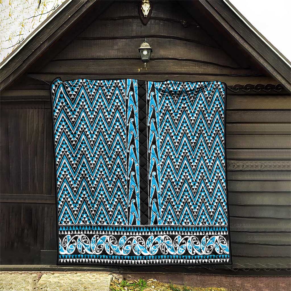 New Zealand Maori Niho Taniwha Quilt Kikorangi Mangopare and Puhoro Pattern