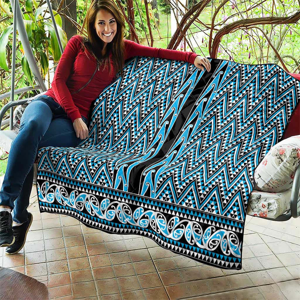 New Zealand Maori Niho Taniwha Quilt Kikorangi Mangopare and Puhoro Pattern