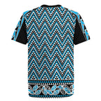 New Zealand Maori Niho Taniwha Rugby Jersey Kikorangi Mangopare and Puhoro Pattern
