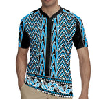 New Zealand Maori Niho Taniwha Rugby Jersey Kikorangi Mangopare and Puhoro Pattern