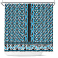 New Zealand Maori Niho Taniwha Shower Curtain Kikorangi Mangopare and Puhoro Pattern