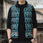 New Zealand Maori Niho Taniwha Sleeveless Puffer Jacket Kikorangi Mangopare and Puhoro Pattern - Aussie Hoodie