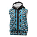 New Zealand Maori Niho Taniwha Sleeveless Zip Hoodie Kikorangi Mangopare and Puhoro Pattern LT9