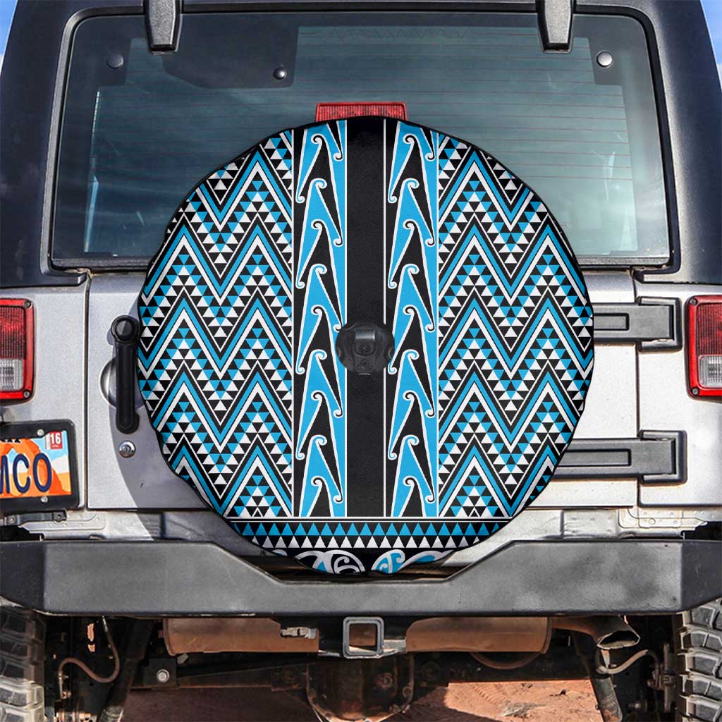 New Zealand Maori Niho Taniwha Spare Tire Cover Kikorangi Mangopare and Puhoro Pattern