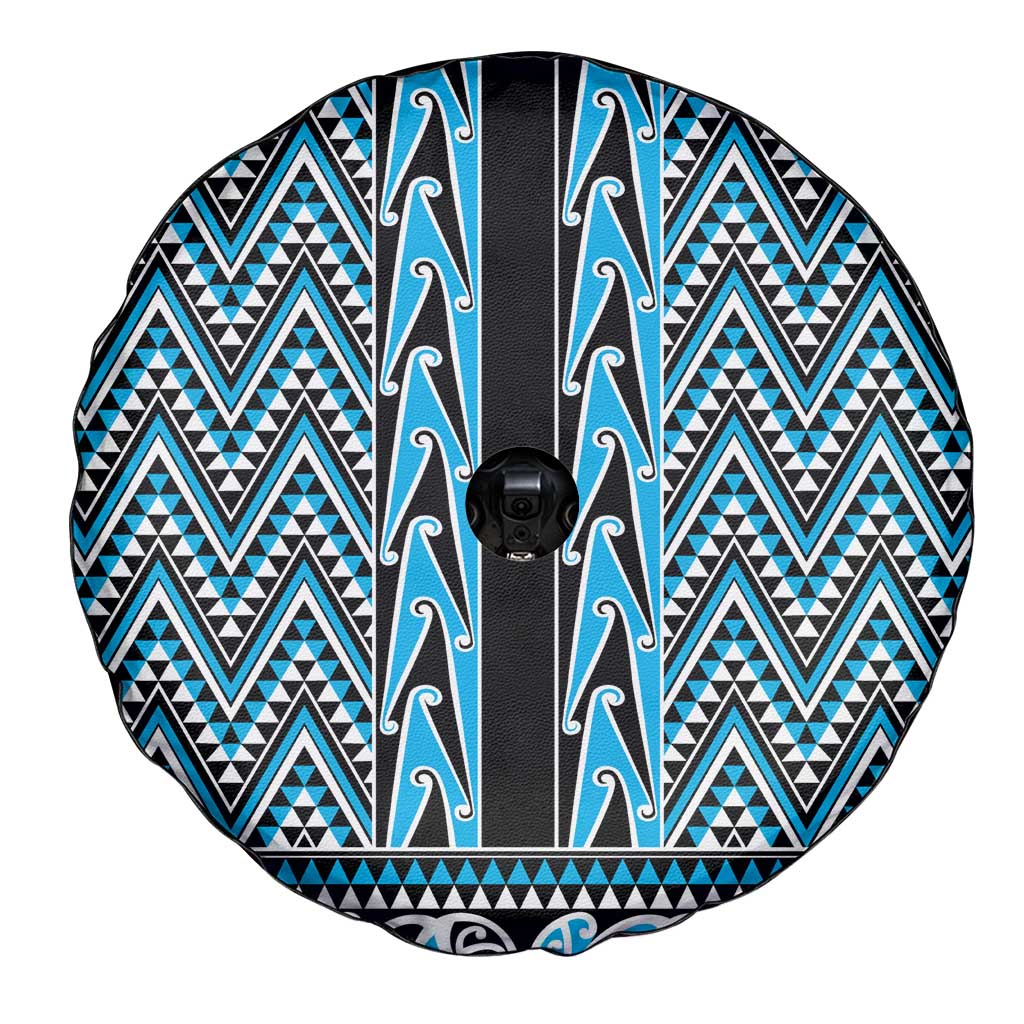 New Zealand Maori Niho Taniwha Spare Tire Cover Kikorangi Mangopare and Puhoro Pattern