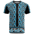 New Zealand Maori Niho Taniwha T Shirt Kikorangi Mangopare and Puhoro Pattern