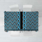 New Zealand Maori Niho Taniwha Tablecloth Kikorangi Mangopare and Puhoro Pattern