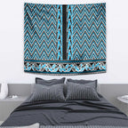 New Zealand Maori Niho Taniwha Tapestry Kikorangi Mangopare and Puhoro Pattern