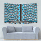 New Zealand Maori Niho Taniwha Tapestry Kikorangi Mangopare and Puhoro Pattern