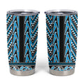 New Zealand Maori Niho Taniwha Tumbler Cup Kikorangi Mangopare and Puhoro Pattern