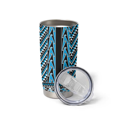 New Zealand Maori Niho Taniwha Tumbler Cup Kikorangi Mangopare and Puhoro Pattern