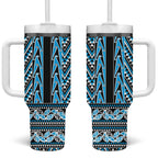 New Zealand Maori Niho Taniwha Tumbler With Handle Kikorangi Mangopare and Puhoro Pattern
