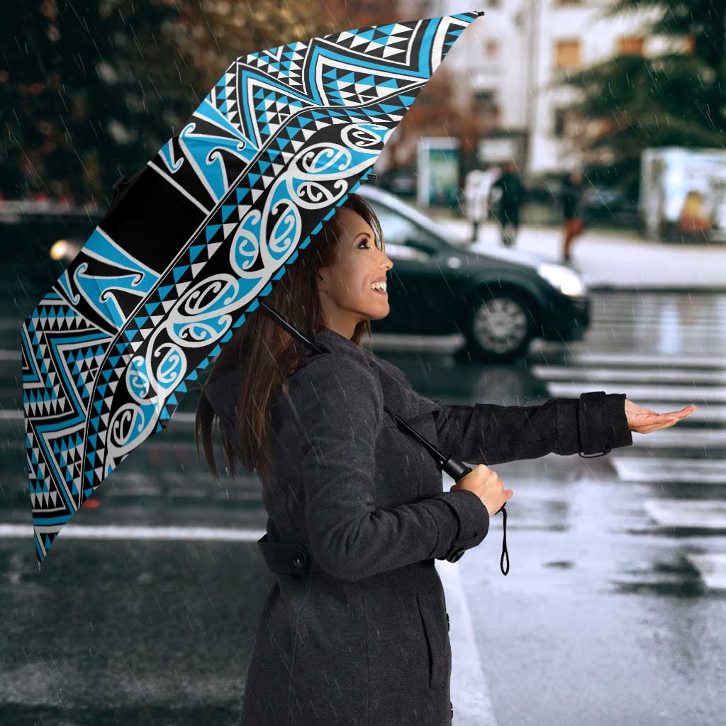 New Zealand Maori Niho Taniwha Umbrella Kikorangi Mangopare and Puhoro Pattern - Aussie Hoodie