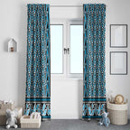 New Zealand Maori Niho Taniwha Window Curtain Kikorangi Mangopare and Puhoro Pattern