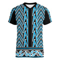 New Zealand Maori Niho Taniwha Women V-Neck T-Shirt Kikorangi Mangopare and Puhoro Pattern