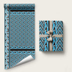 New Zealand Maori Niho Taniwha Wrapping Paper Kikorangi Mangopare and Puhoro Pattern - Aussie Hoodie