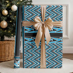 New Zealand Maori Niho Taniwha Wrapping Paper Kikorangi Mangopare and Puhoro Pattern - Aussie Hoodie