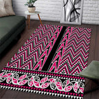 New Zealand Maori Niho Taniwha Area Rug Mawhero Mangopare and Puhoro Pattern