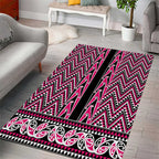 New Zealand Maori Niho Taniwha Area Rug Mawhero Mangopare and Puhoro Pattern