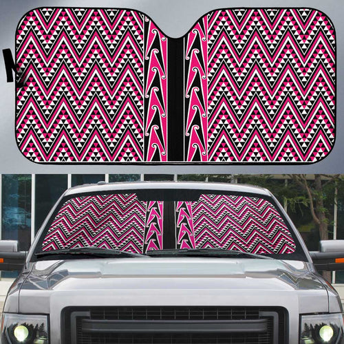New Zealand Maori Niho Taniwha Auto Sun Shade Mawhero Mangopare and Puhoro Pattern - Aussie Hoodie