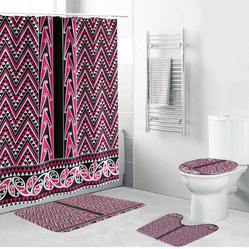 New Zealand Maori Niho Taniwha Bathroom Set Mawhero Mangopare and Puhoro Pattern - Aussie Hoodie