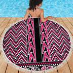 New Zealand Maori Niho Taniwha Beach Blanket Mawhero Mangopare and Puhoro Pattern