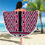 New Zealand Maori Niho Taniwha Beach Blanket Mawhero Mangopare and Puhoro Pattern