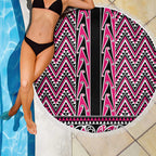 New Zealand Maori Niho Taniwha Beach Blanket Mawhero Mangopare and Puhoro Pattern