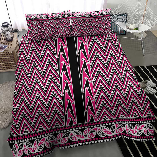 New Zealand Maori Niho Taniwha Bedding Set Mawhero Mangopare and Puhoro Pattern