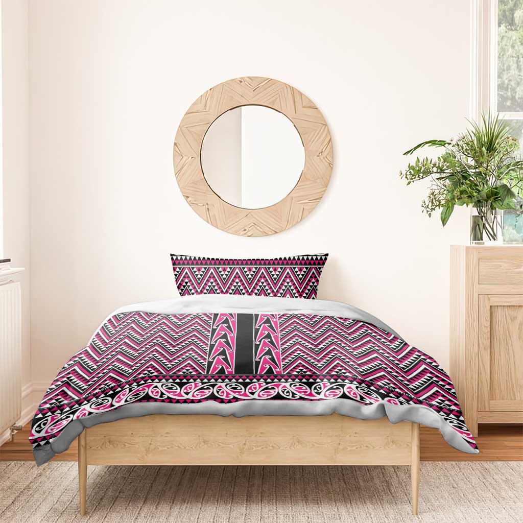 New Zealand Maori Niho Taniwha Bedding Set Mawhero Mangopare and Puhoro Pattern
