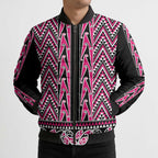 New Zealand Maori Niho Taniwha Bomber Puffer Jacket Mawhero Mangopare and Puhoro Pattern - Aussie Hoodie