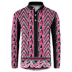 New Zealand Maori Niho Taniwha Button Sweatshirt Mawhero Mangopare and Puhoro Pattern