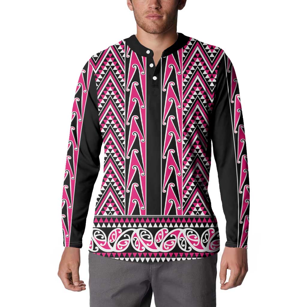 New Zealand Maori Niho Taniwha Button Sweatshirt Mawhero Mangopare and Puhoro Pattern