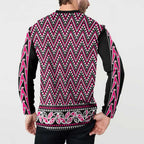 New Zealand Maori Niho Taniwha Button Sweatshirt Mawhero Mangopare and Puhoro Pattern