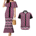 New Zealand Maori Niho Taniwha Couples Matching Mermaid Dress and Hawaiian Shirt Mawhero Mangopare and Puhoro Pattern