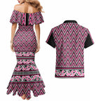 New Zealand Maori Niho Taniwha Couples Matching Mermaid Dress and Hawaiian Shirt Mawhero Mangopare and Puhoro Pattern