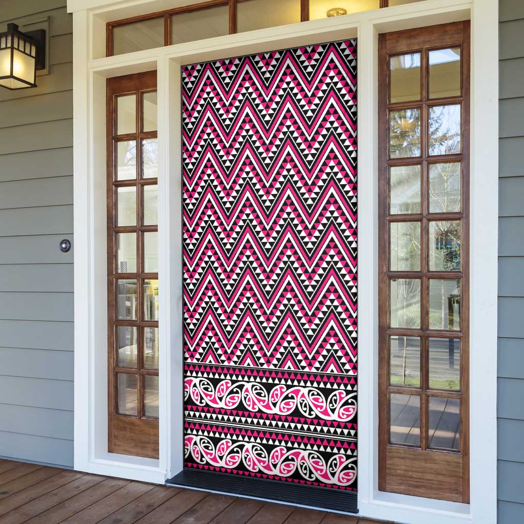 New Zealand Maori Niho Taniwha Door Cover Mawhero Mangopare and Puhoro Pattern - Aussie Hoodie