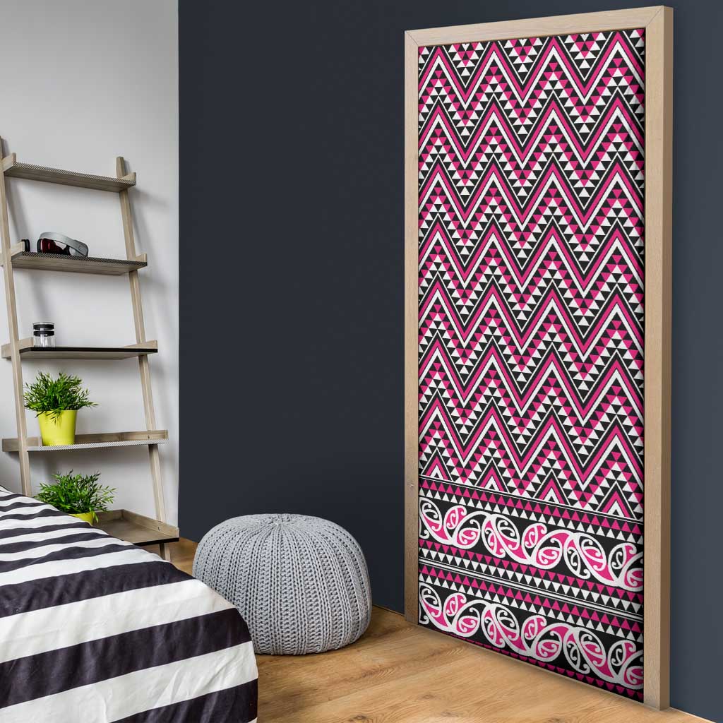 New Zealand Maori Niho Taniwha Door Cover Mawhero Mangopare and Puhoro Pattern - Aussie Hoodie