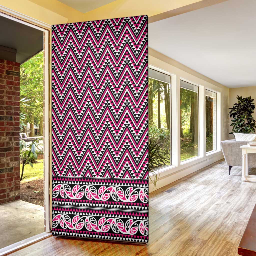 New Zealand Maori Niho Taniwha Door Cover Mawhero Mangopare and Puhoro Pattern - Aussie Hoodie