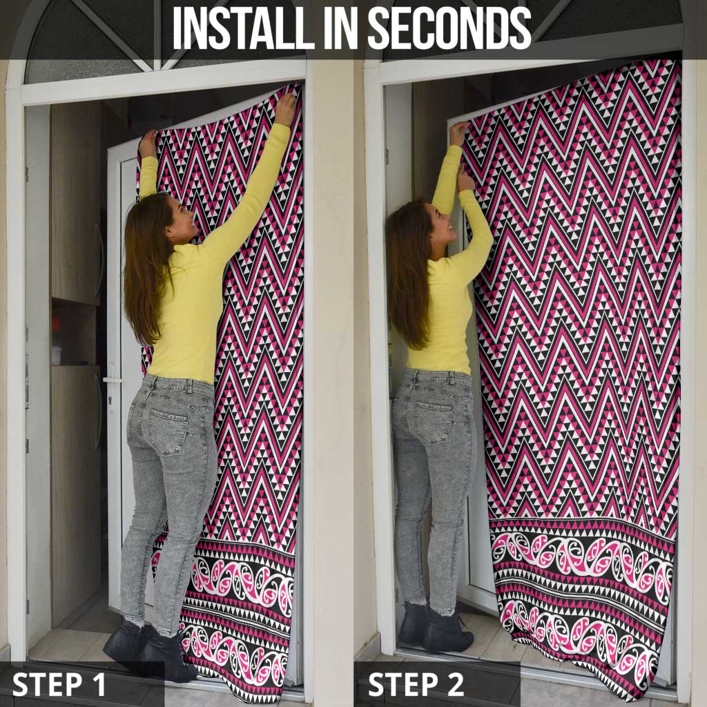 New Zealand Maori Niho Taniwha Door Cover Mawhero Mangopare and Puhoro Pattern - Aussie Hoodie