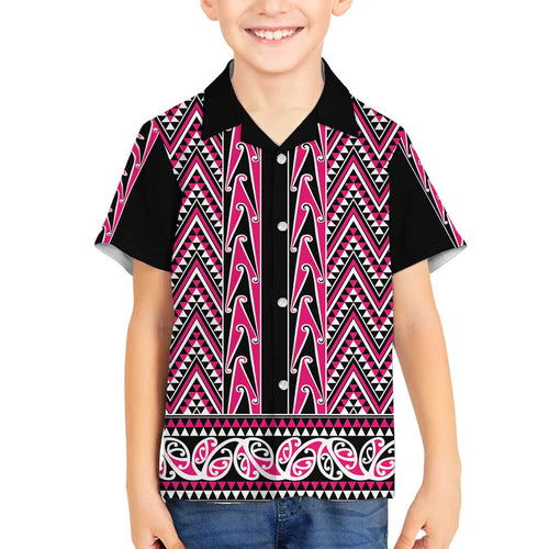 New Zealand Maori Niho Taniwha Family Matching Off The Shoulder Long Sleeve Dress and Hawaiian Shirt Mawhero Mangopare and Puhoro Pattern