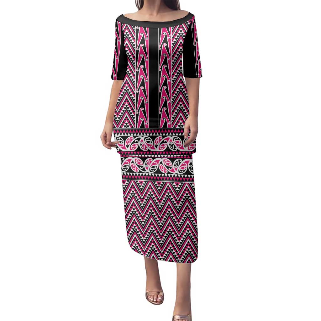 New Zealand Maori Niho Taniwha Family Matching Puletasi and Hawaiian Shirt Mawhero Mangopare and Puhoro Pattern