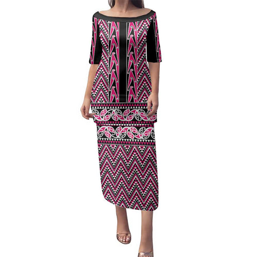 New Zealand Maori Niho Taniwha Family Matching Puletasi and Hawaiian Shirt Mawhero Mangopare and Puhoro Pattern